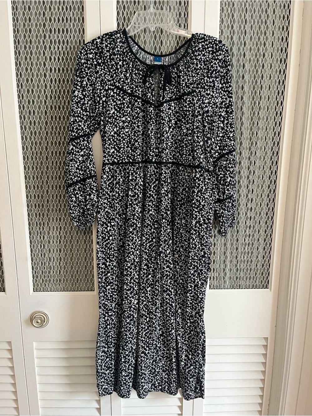 Black and White Floral Midi Dress